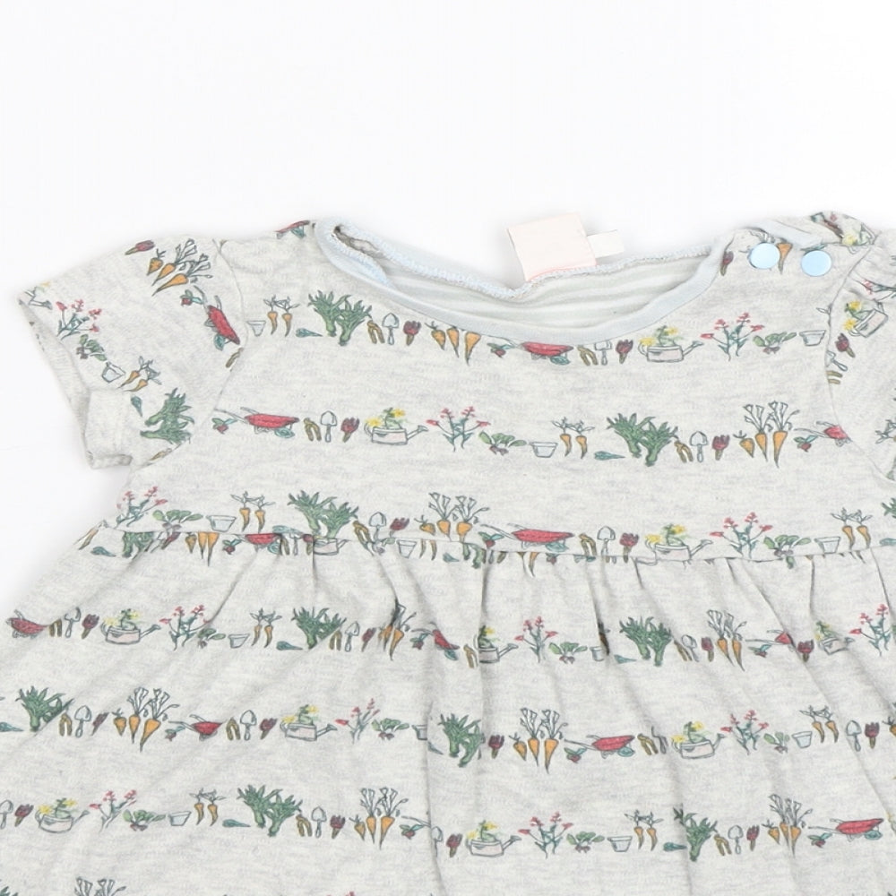 Mini Club Baby Grey Floral  Shift  Size 9-12 Months