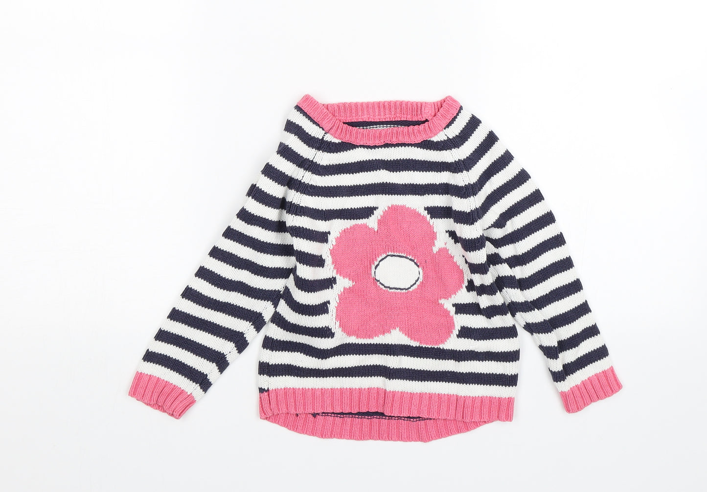 Nutmeg Baby Pink Striped  Pullover Jumper Size 18-24 Months
