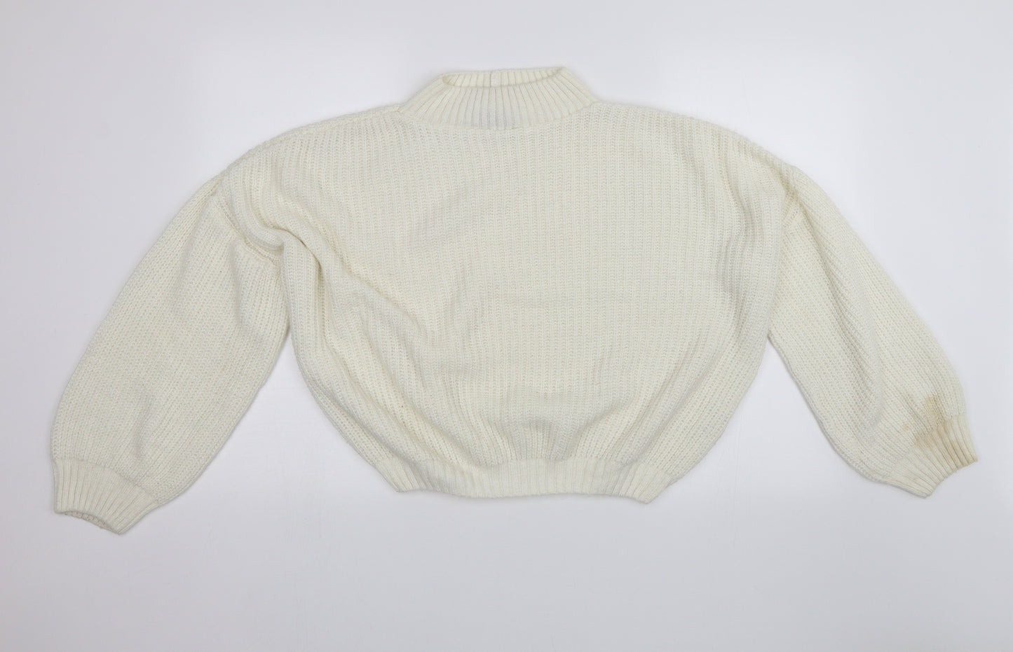 PRETTYLITTLETHING Womens White   Pullover Jumper Size M