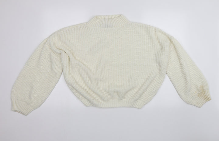 PRETTYLITTLETHING Womens White   Pullover Jumper Size M