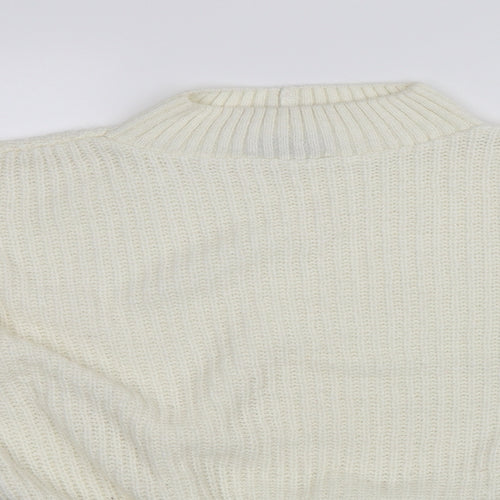 PRETTYLITTLETHING Womens White   Pullover Jumper Size M