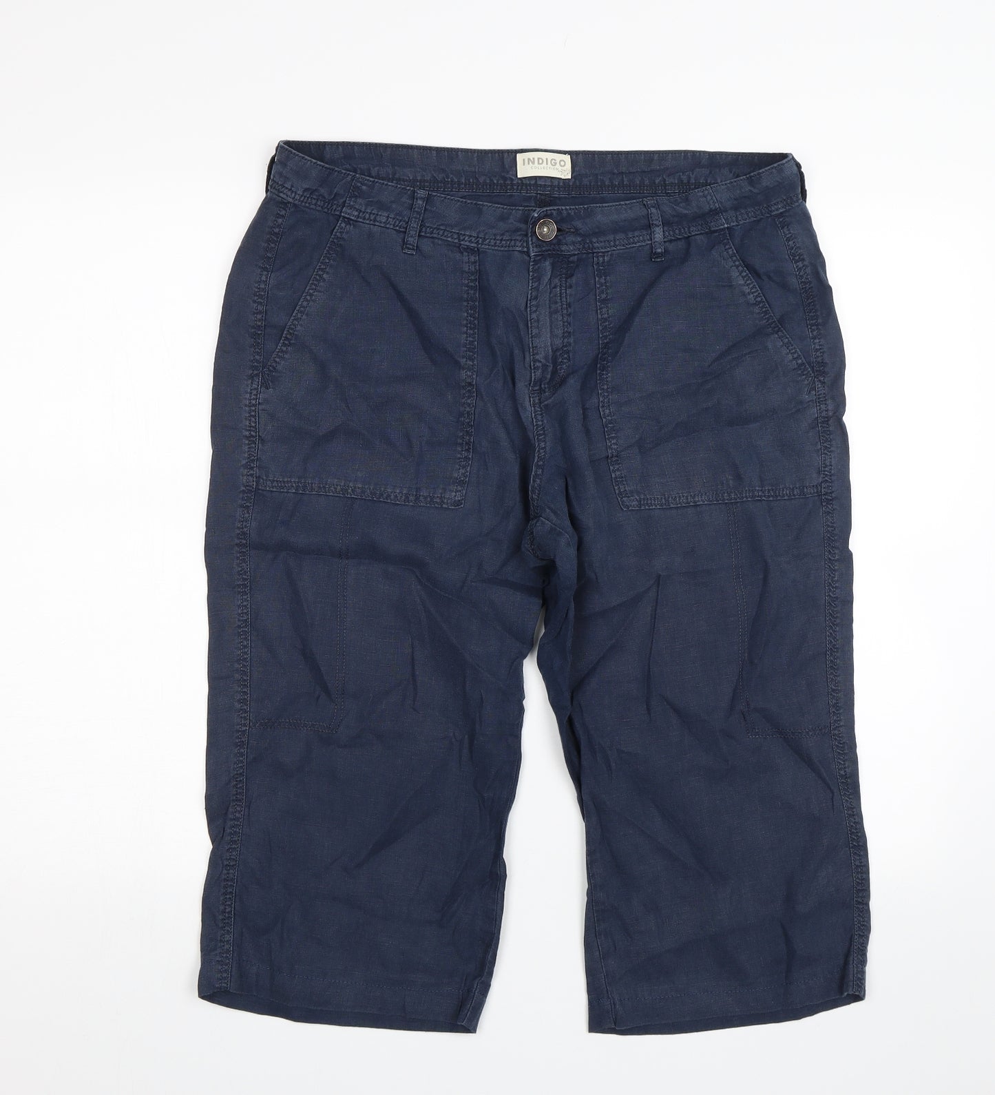 Indigo Collection Womens Blue   Chino Shorts Size 14