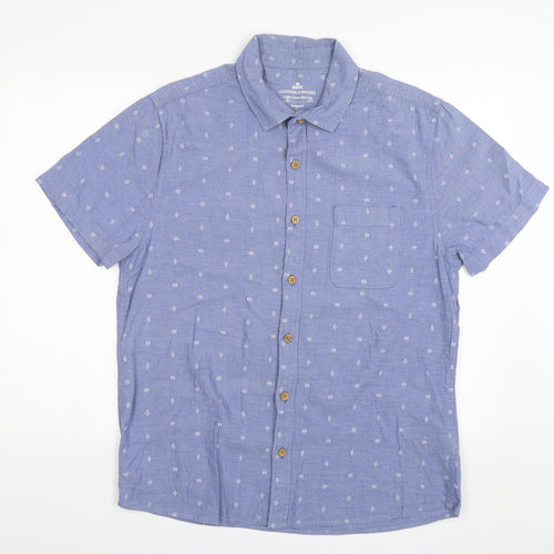 Easy Mens Blue    Button-Up Size L