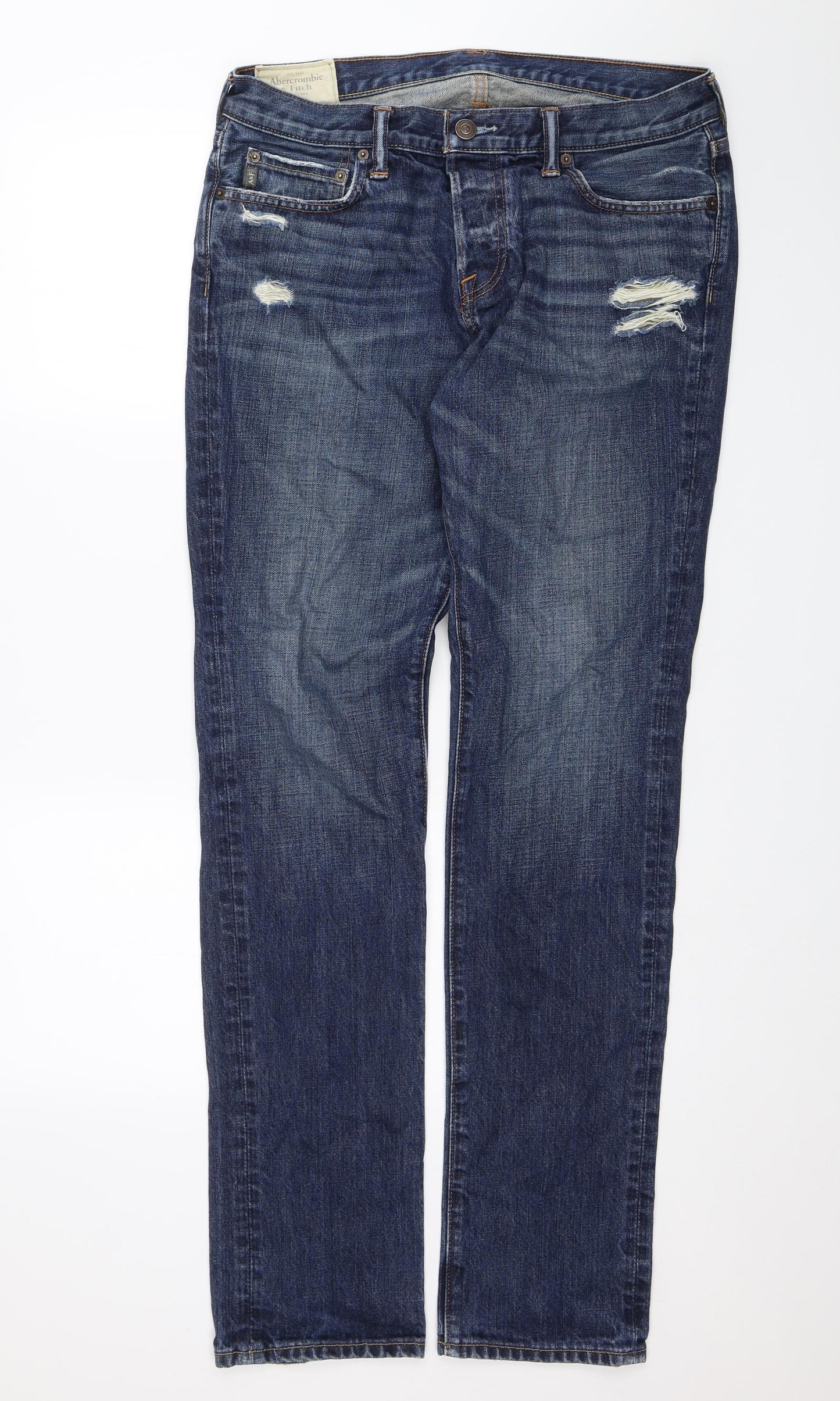 Abercrombie & Fitch Mens Blue   Straight Jeans Size 34 in L33 in