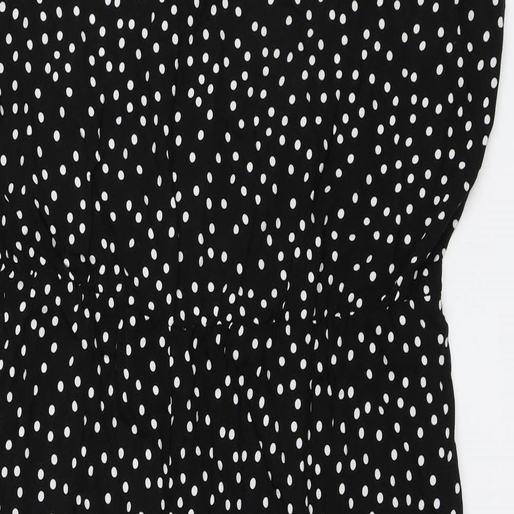 George Womens Black Polka Dot  Jumpsuit One-Piece Size 24