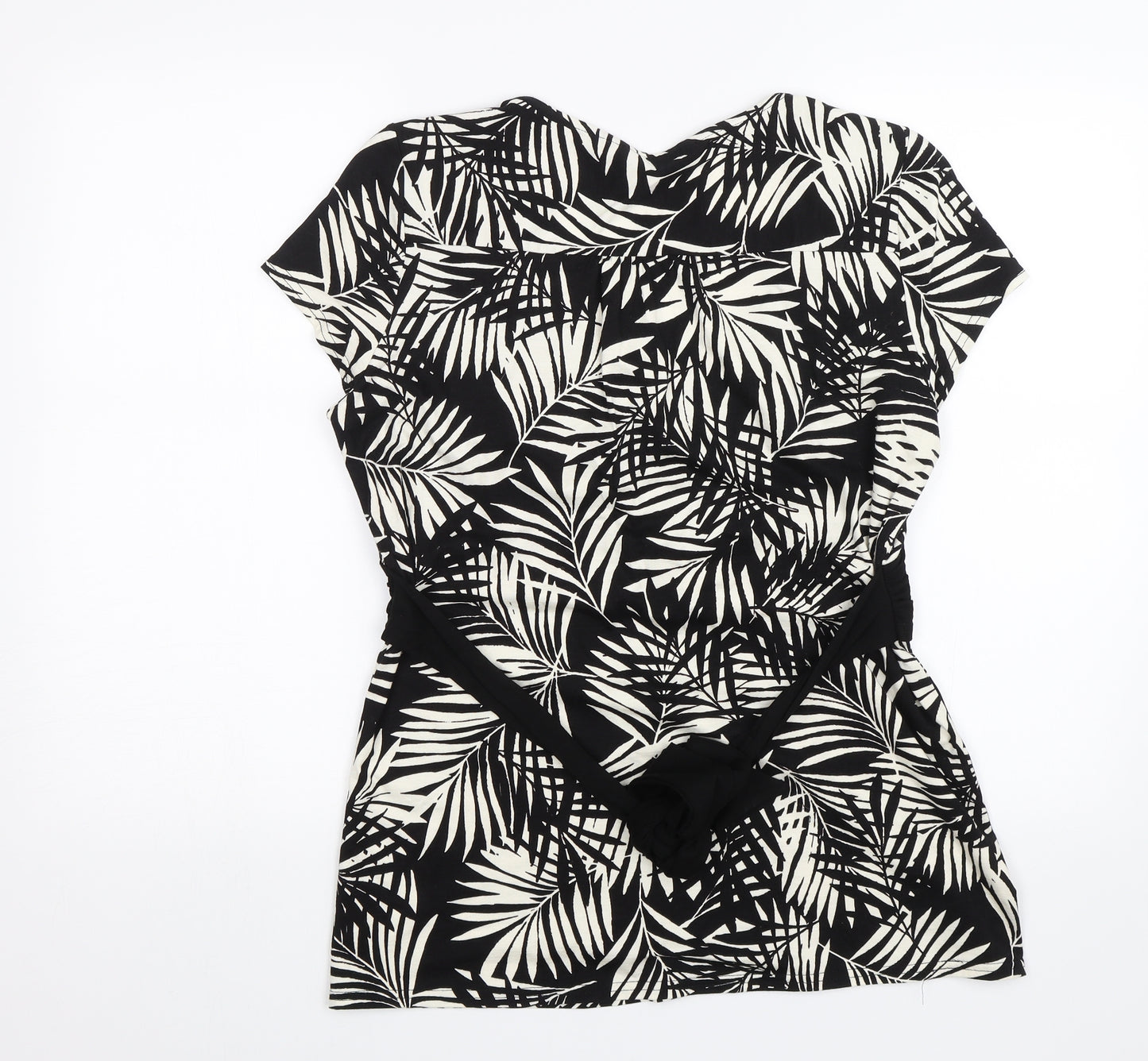 John Richmond Womens Black Floral  Basic Blouse Size 16