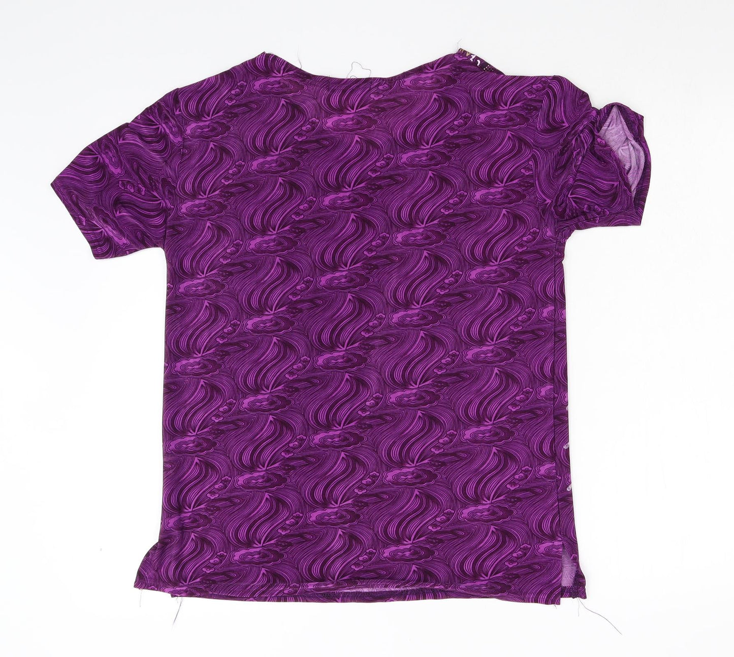 Hong Yu Womens Purple Floral  Basic Blouse Size M
