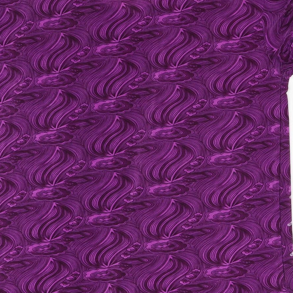 Hong Yu Womens Purple Floral  Basic Blouse Size M