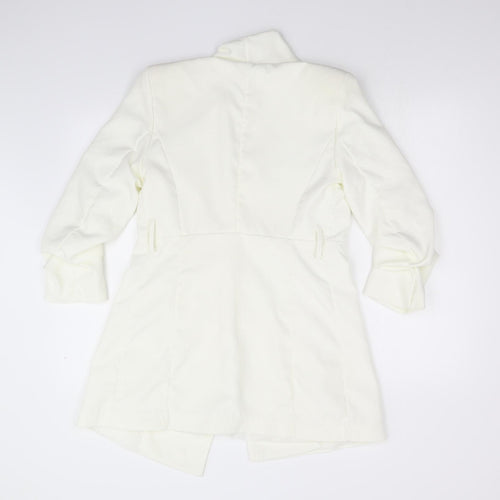 Maia Hemera Womens Ivory   Jacket Blazer Size L  - Ruched Sleeves