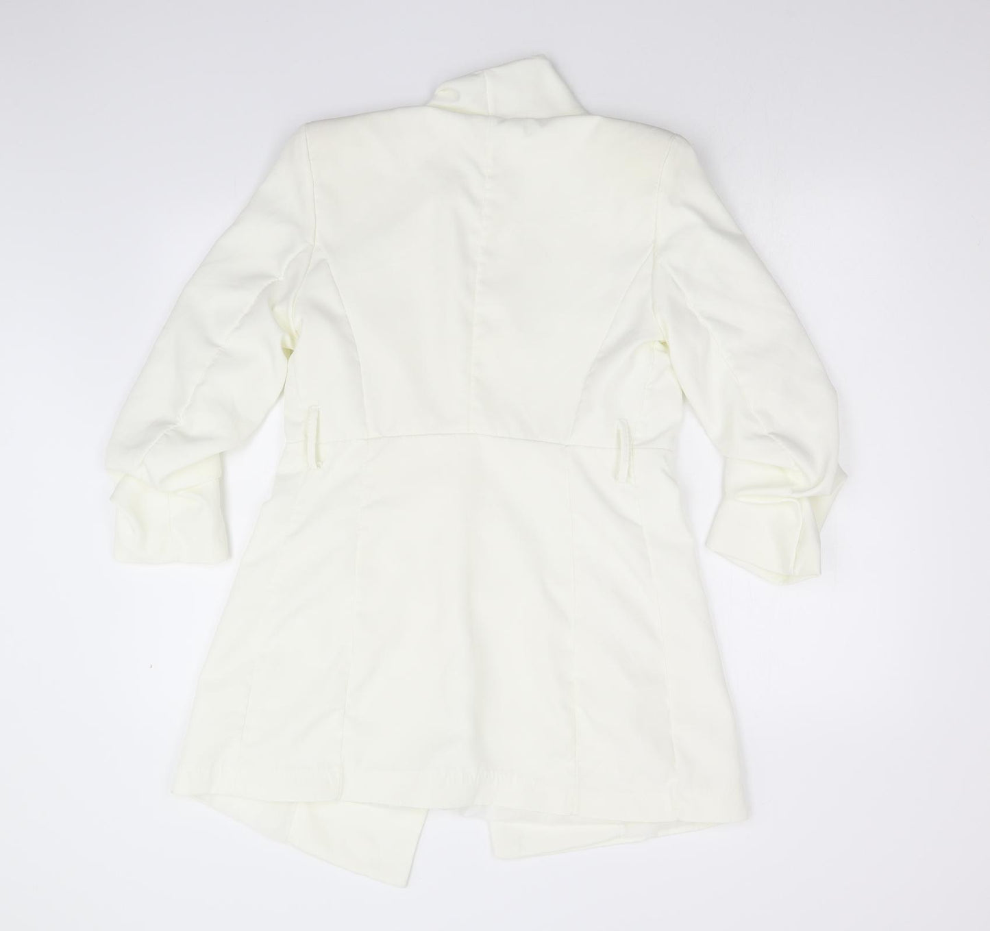 Maia Hemera Womens Ivory   Jacket Blazer Size L  - Ruched Sleeves