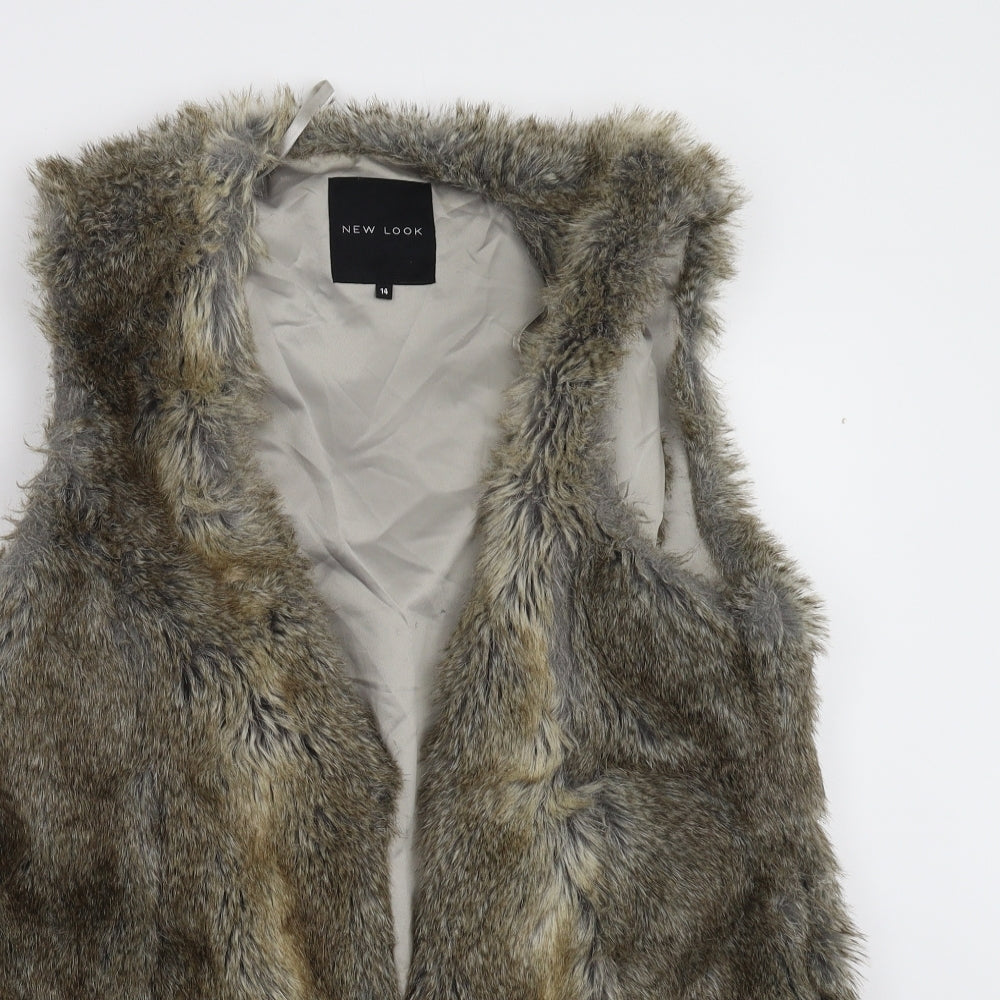 New Look Womens Brown   Gilet Waistcoat Size 14
