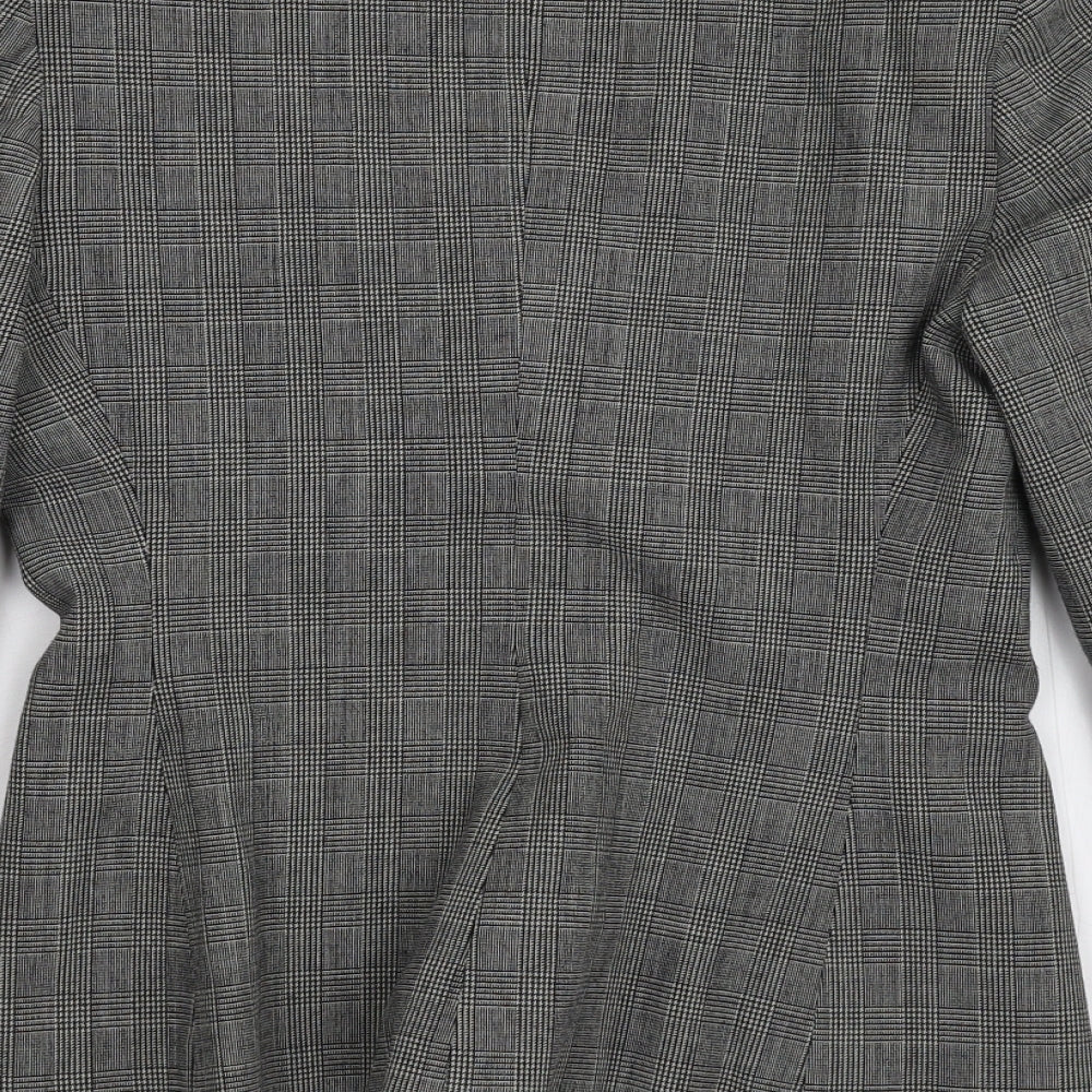 Jigsaw Womens Grey Check  Jacket Blazer Size S