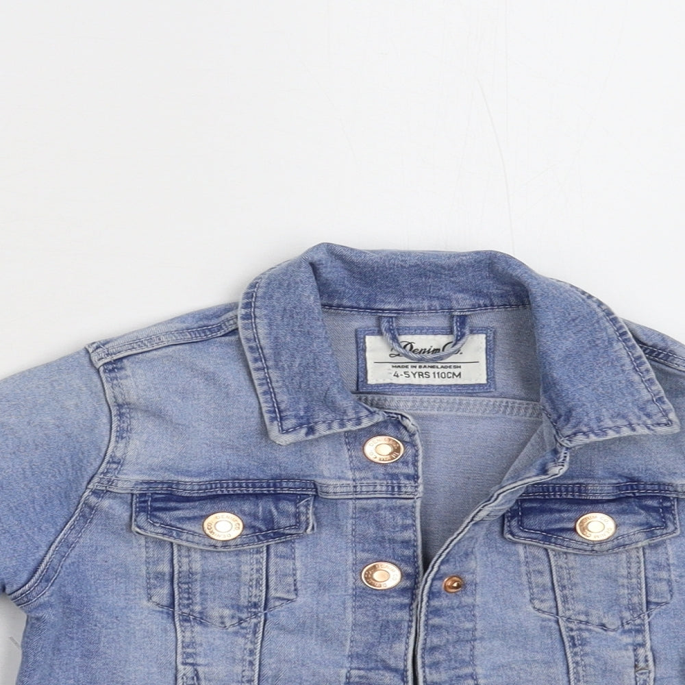 Primark Girls Blue  Denim Jacket  Size 4-5 Years