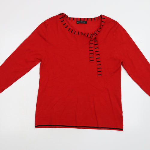 Just Elegance Womens Red  Knit Pullover Jumper Size L