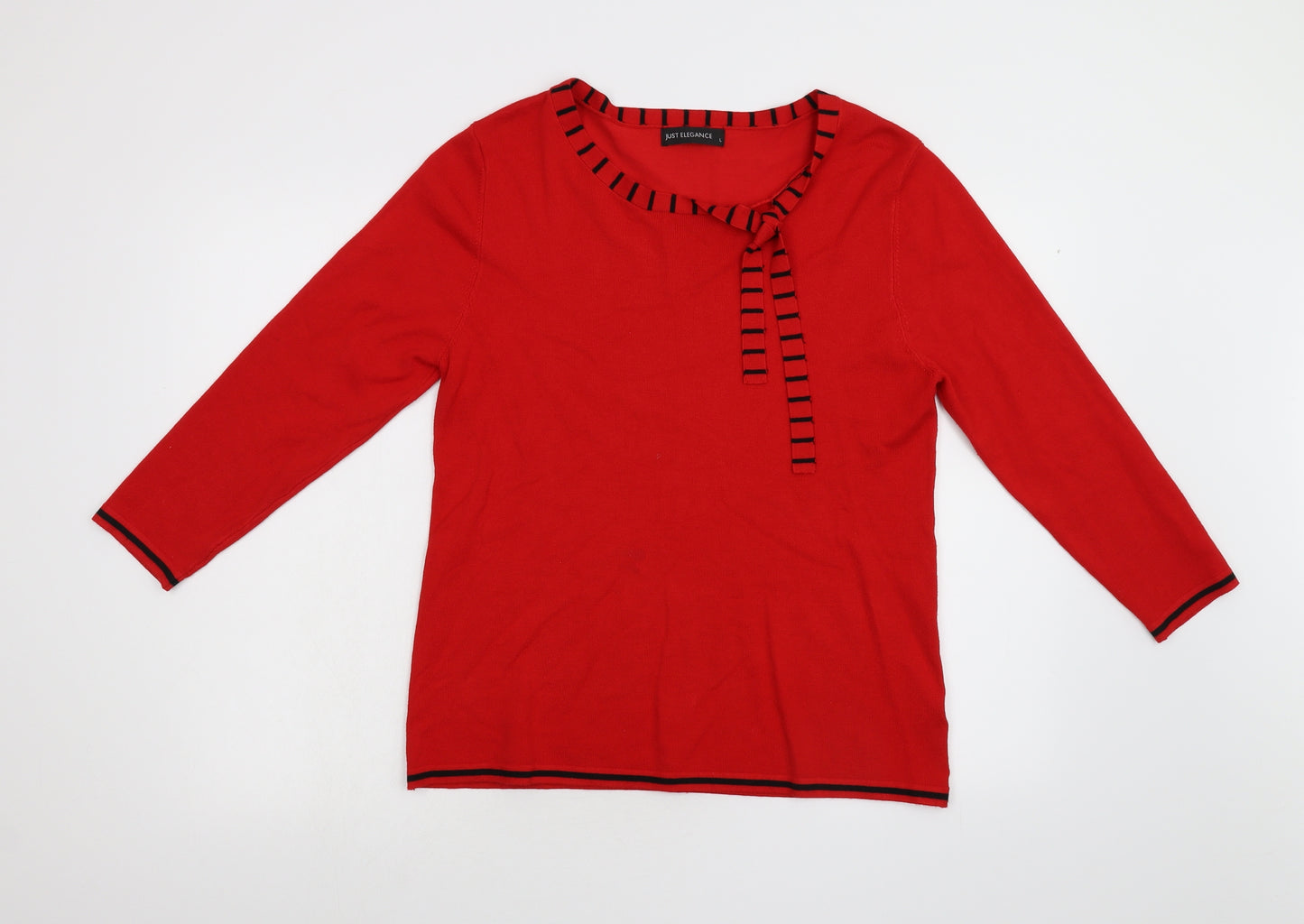 Just Elegance Womens Red  Knit Pullover Jumper Size L