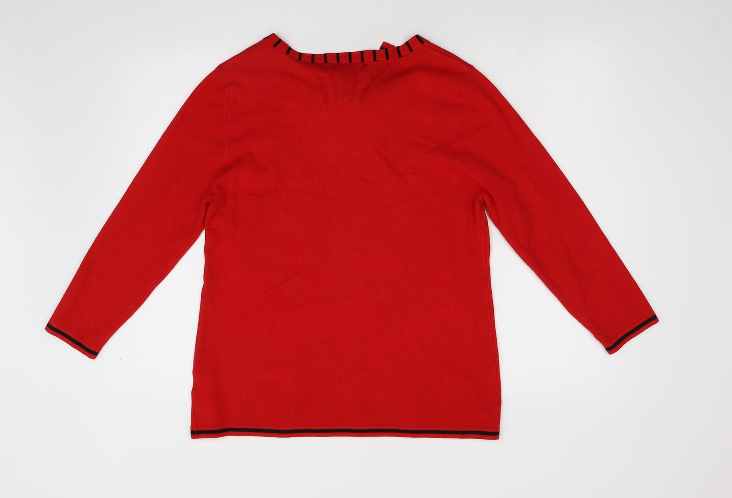 Just Elegance Womens Red  Knit Pullover Jumper Size L