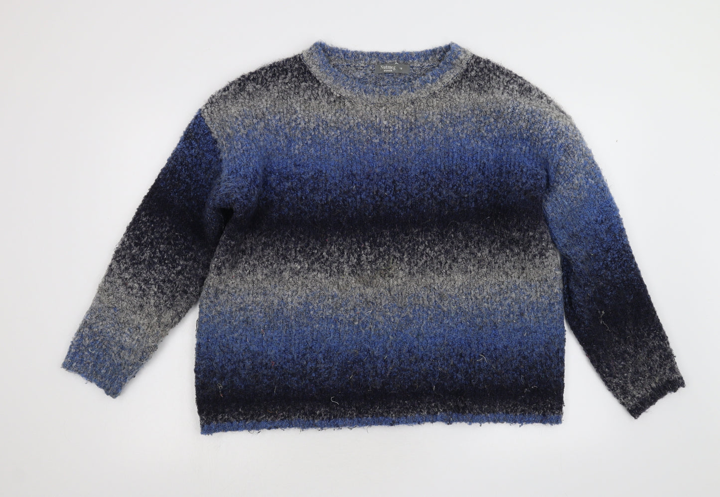 Nutmeg Womens Blue  Knit Pullover Jumper Size 16