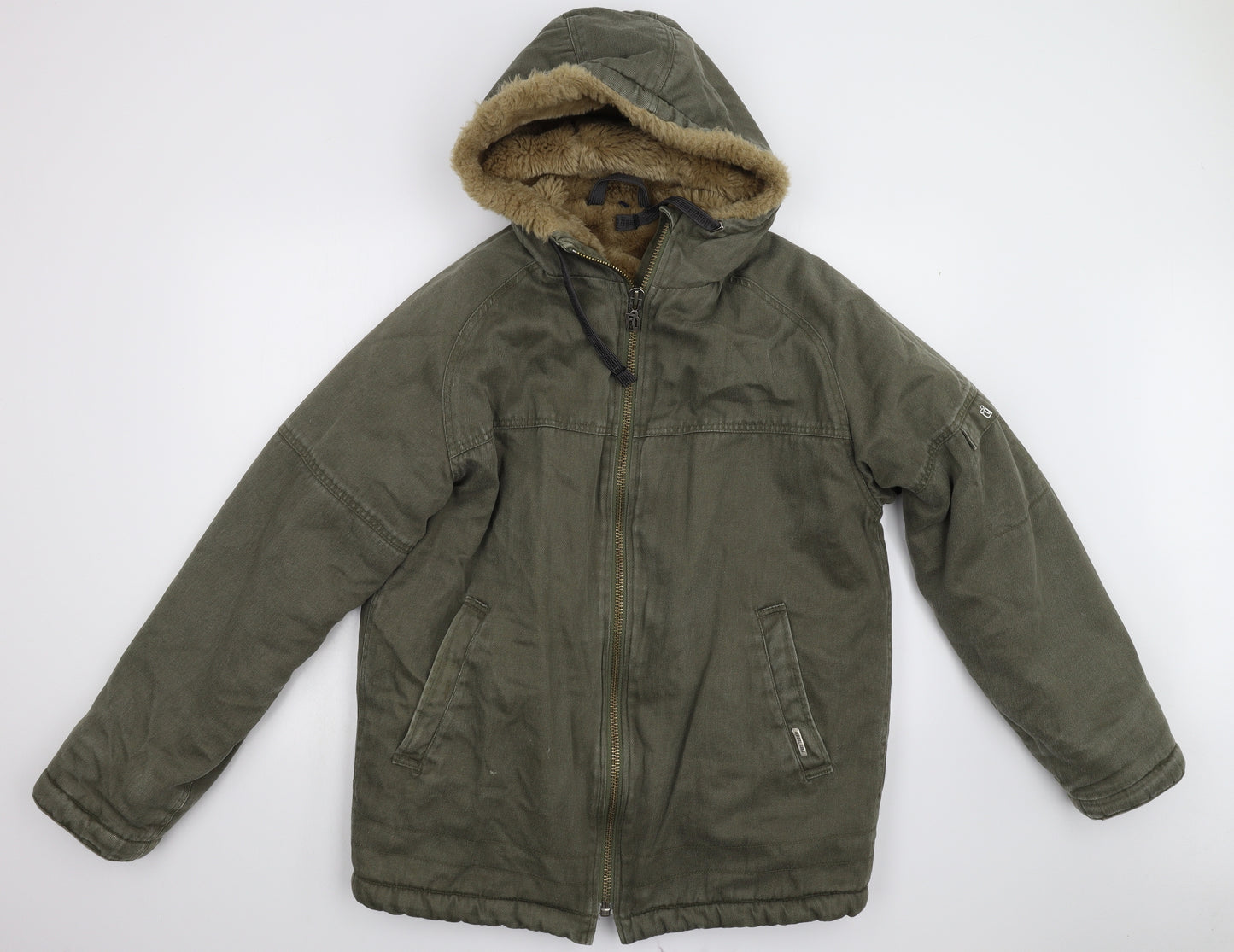 Hemp Hoodlamb Mens Green   Overcoat Coat Size L