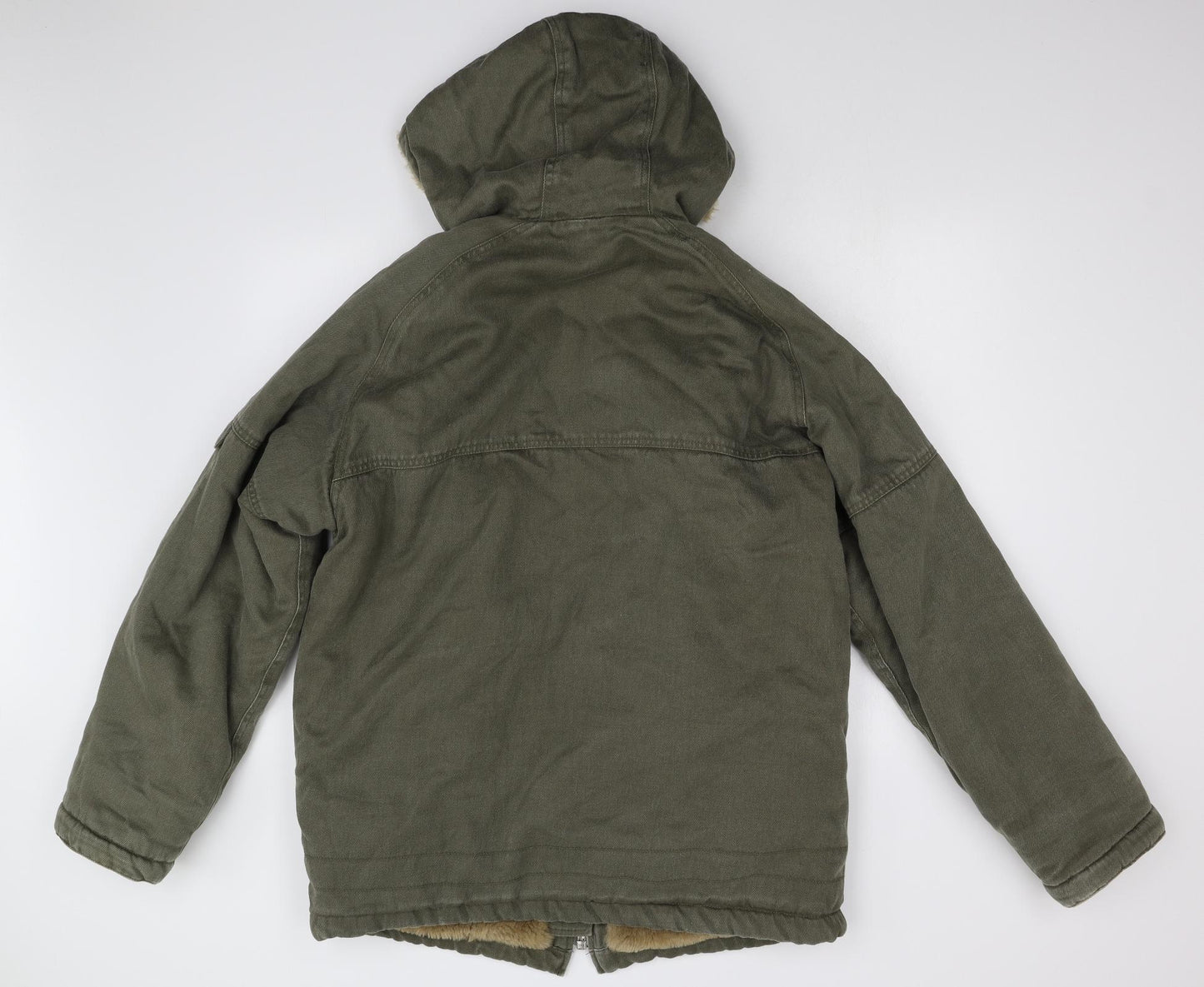 Hemp Hoodlamb Mens Green   Overcoat Coat Size L