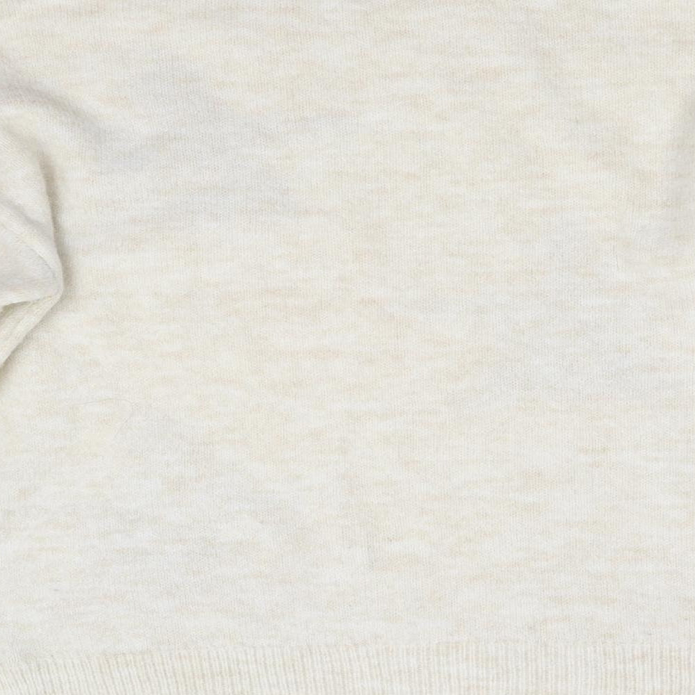NEXT Womens Beige Geometric Knit Pullover Jumper Size S