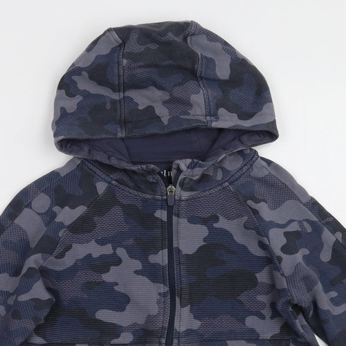 Nutmeg Boys Blue Camouflage  Full Zip Hoodie Size 8-9 Years