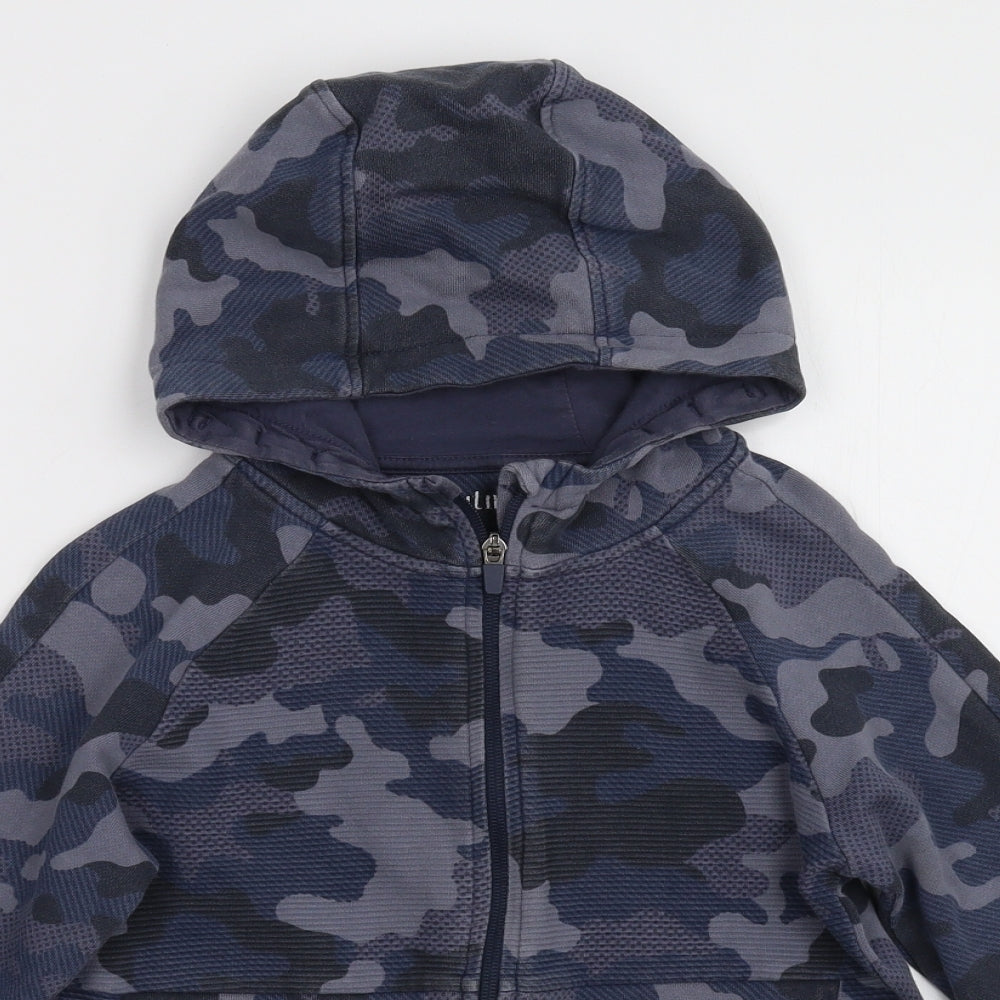 Nutmeg Boys Blue Camouflage  Full Zip Hoodie Size 8-9 Years