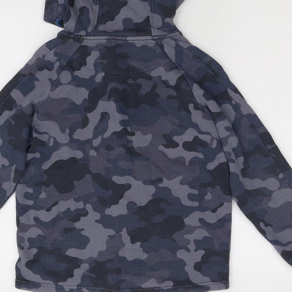 Nutmeg Boys Blue Camouflage  Full Zip Hoodie Size 8-9 Years