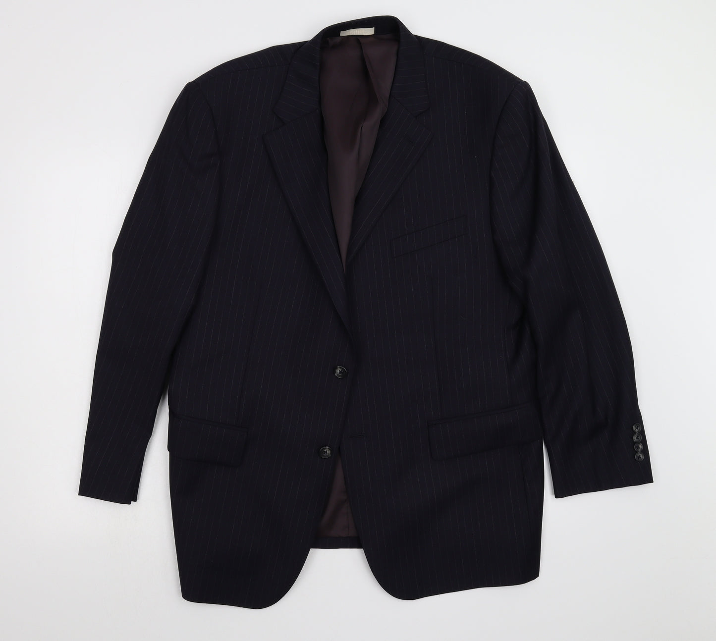 Greenwoods Mens Blue Striped  Jacket Suit Jacket Size 44