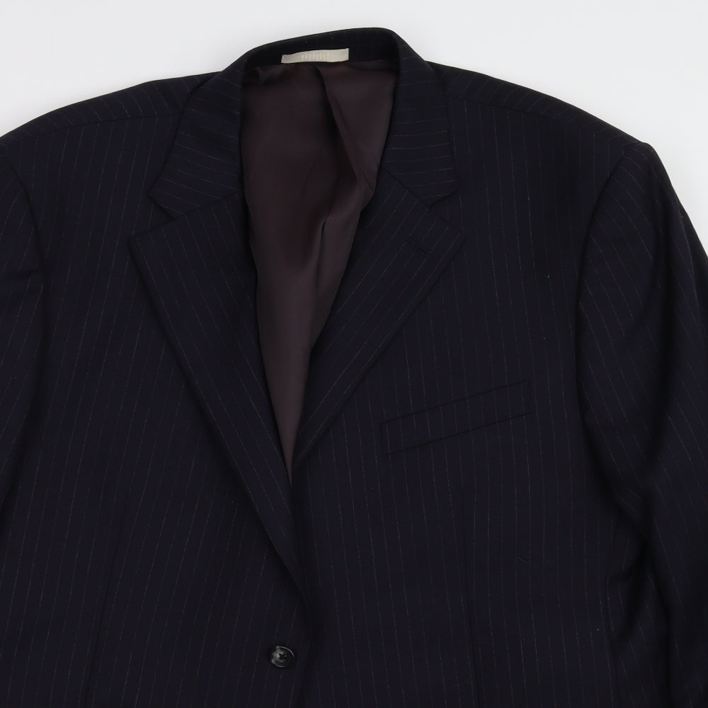 Greenwoods Mens Blue Striped  Jacket Suit Jacket Size 44