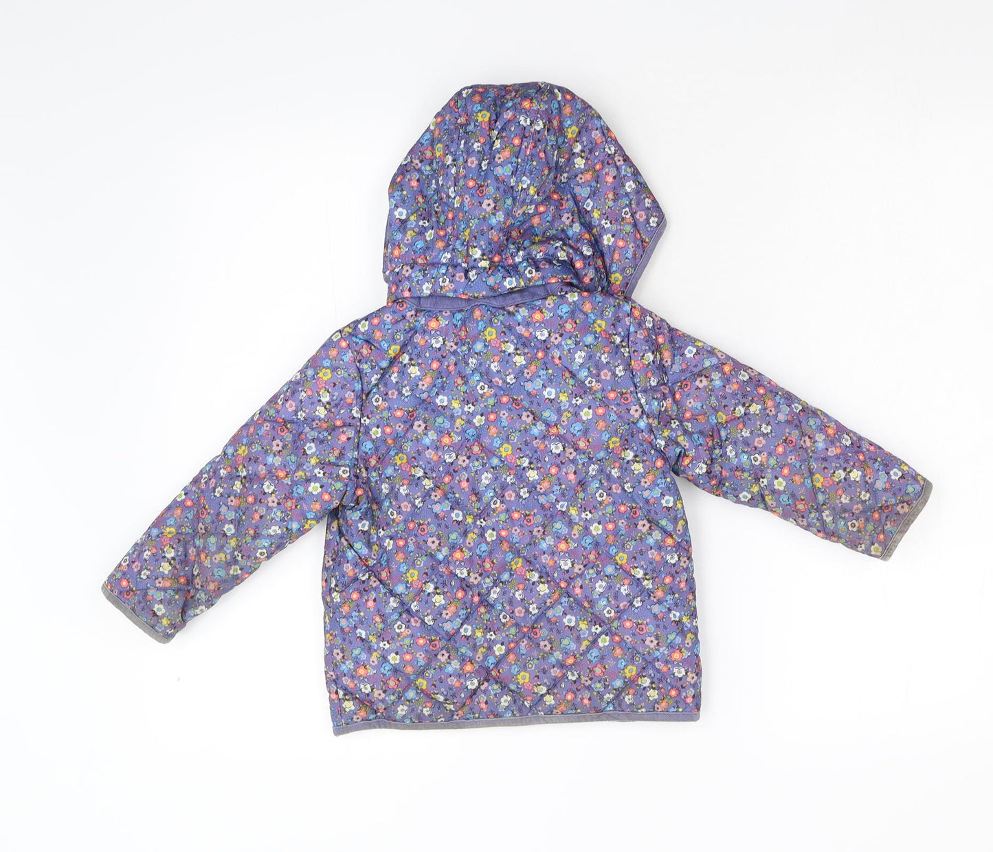 M&S  Blue Floral  Overcoat Coat Size 18-24 Months