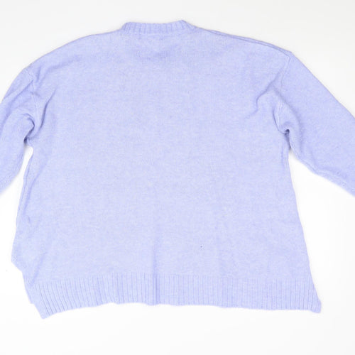 M&S Womens Blue  Knit Pullover Jumper Size XL