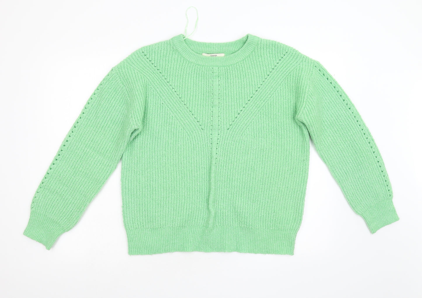 George Womens Green  Knit Pullover Jumper Size 12