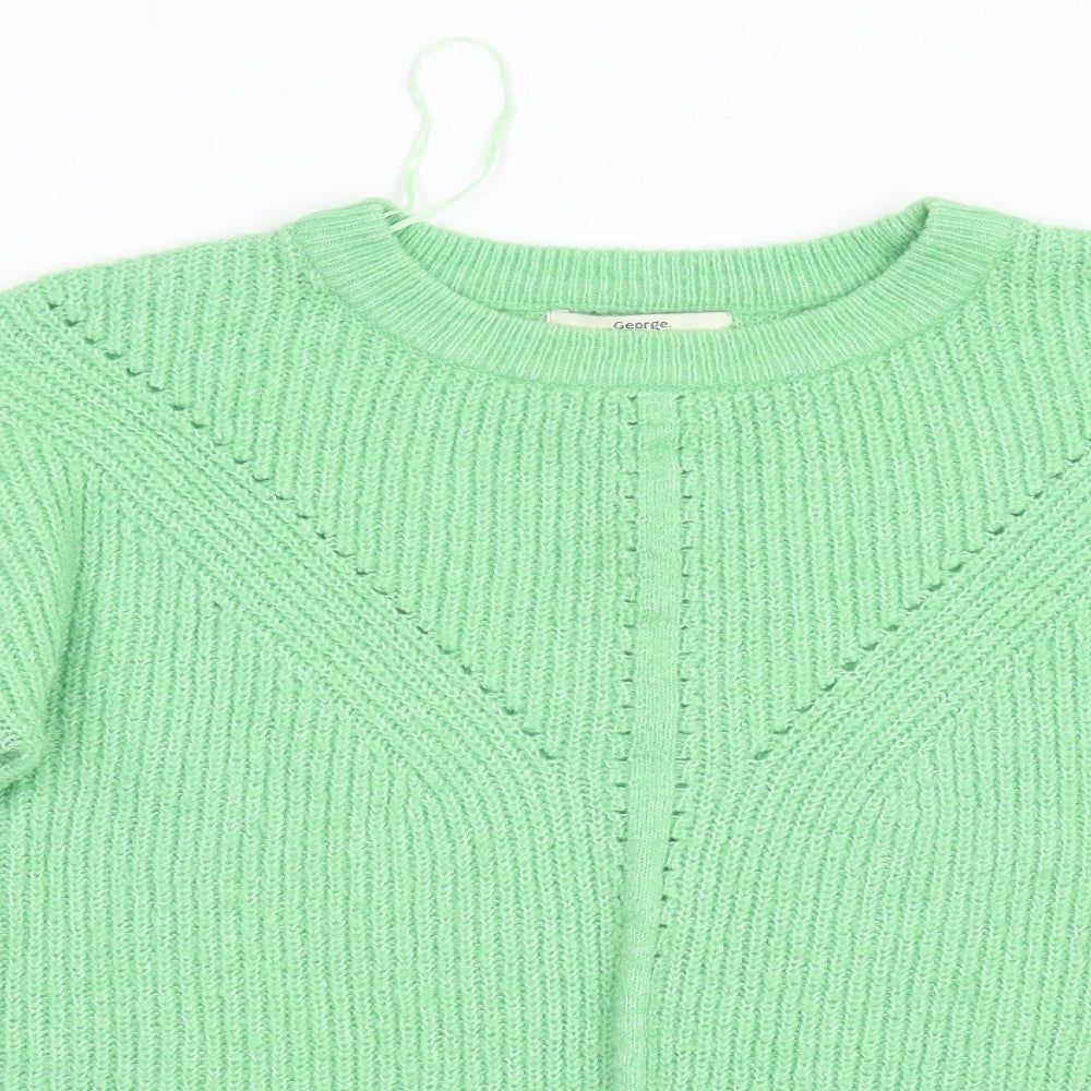 George Womens Green  Knit Pullover Jumper Size 12