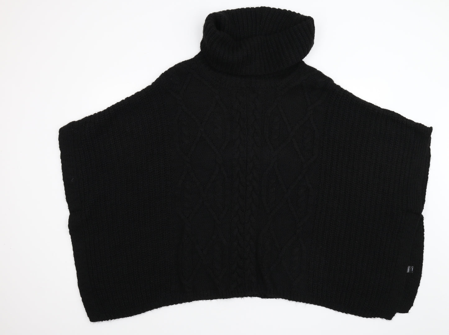George Womens Black  Knit Jacket Poncho Size XL