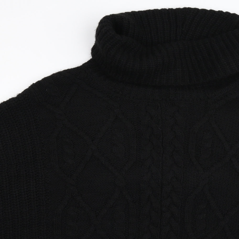 George Womens Black  Knit Jacket Poncho Size XL