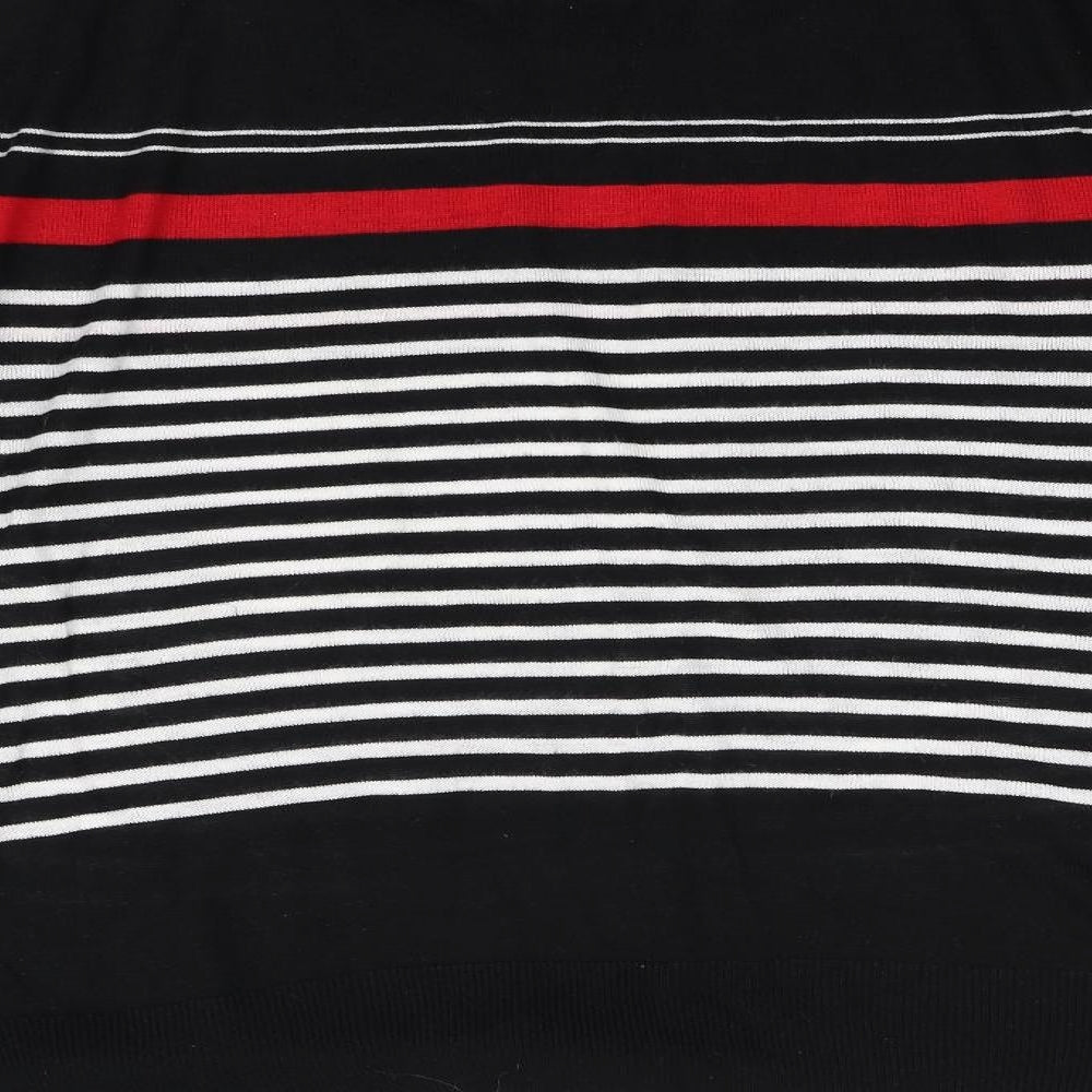 Love Knitwear Womens Black Striped Knit Pullover Jumper Size 16