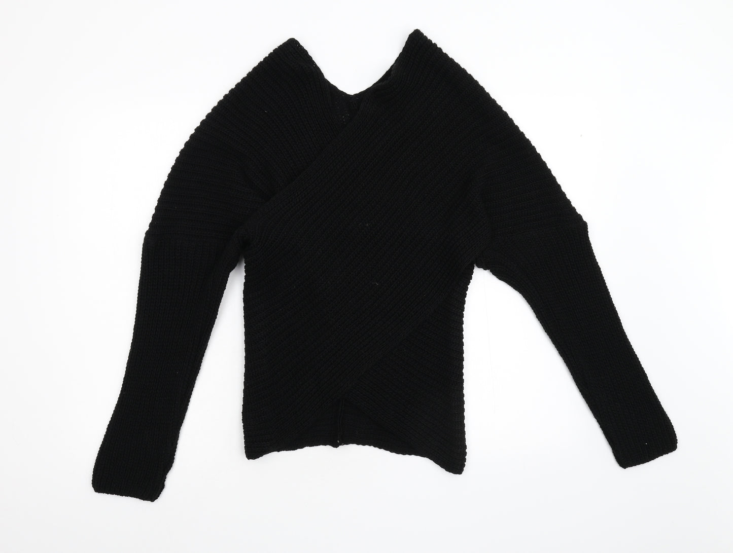 Preworn Womens Black  Knit Pullover Jumper Size S
