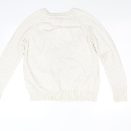 H&M Womens Ivory  Knit Pullover Jumper Size S
