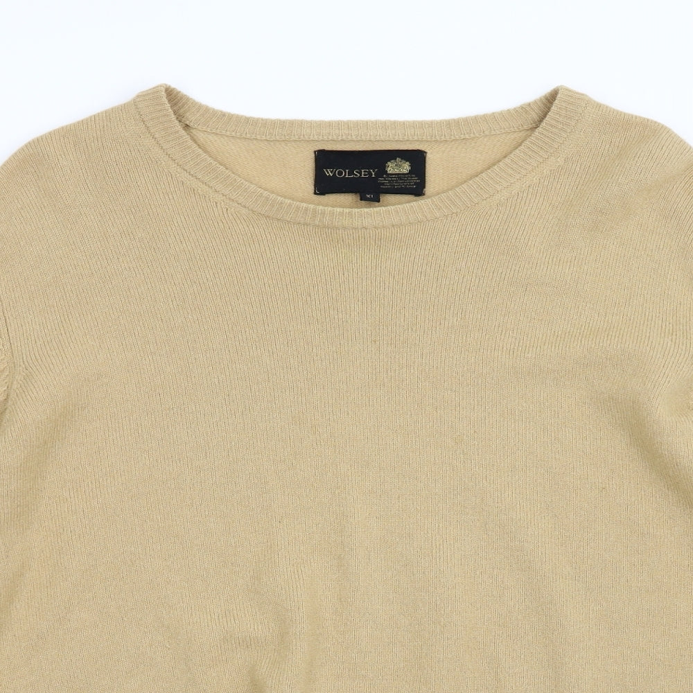 Wolsey Mens Beige  Knit Pullover Jumper Size XL  - 100% Lambswool