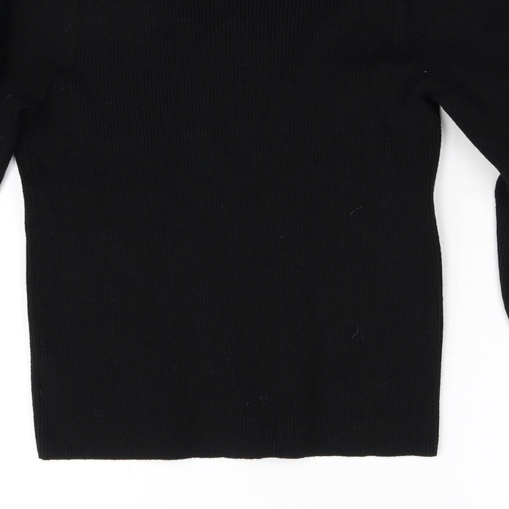 F&F Womens Black  Knit Pullover Jumper Size 12