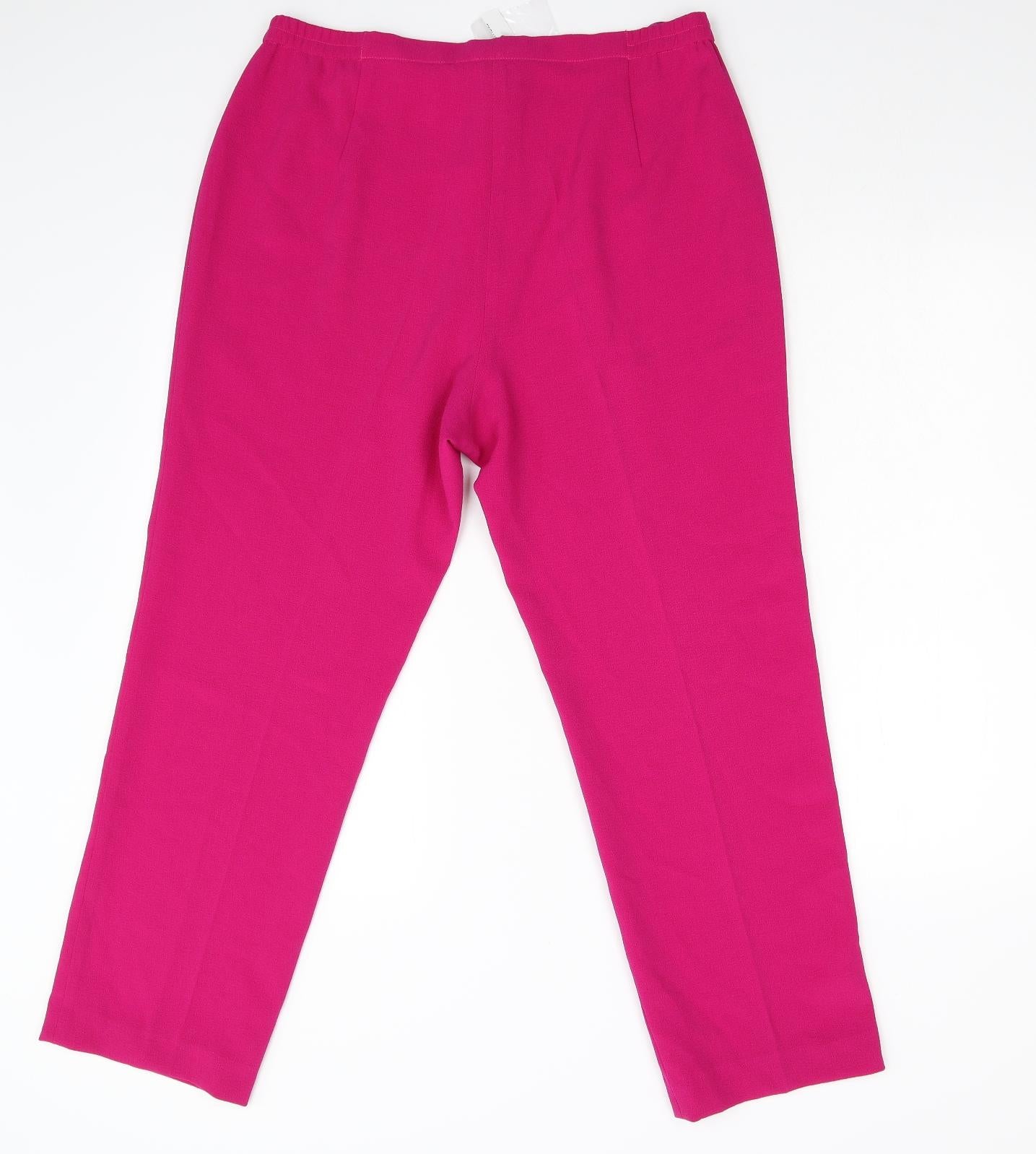 Hudson & Onslow Womens Pink   Cropped Trousers Size 16 L26 in