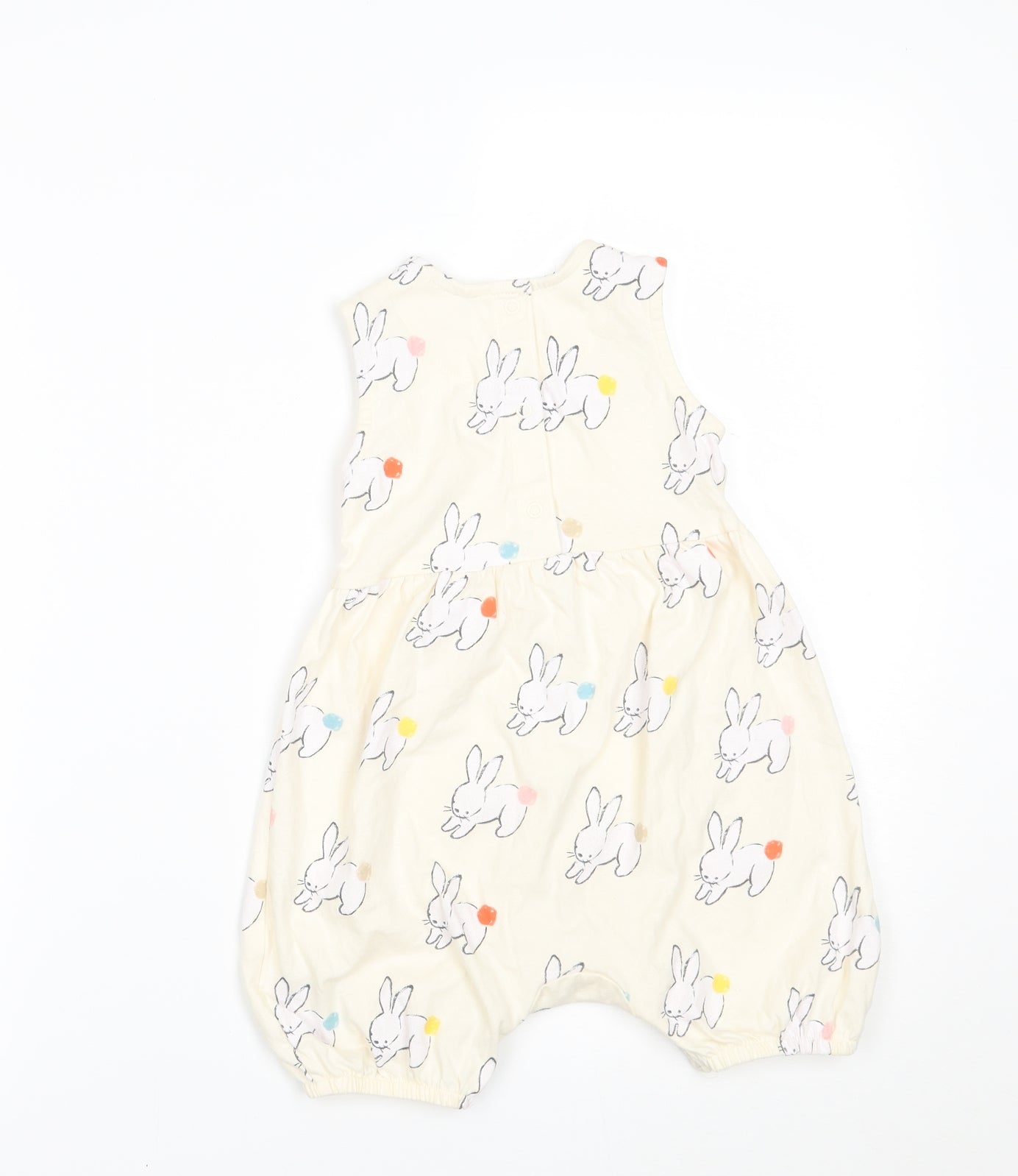 Marks and Spencer Girls Yellow Geometric  Romper One-Piece Size 18-24 Months  - Rabbit