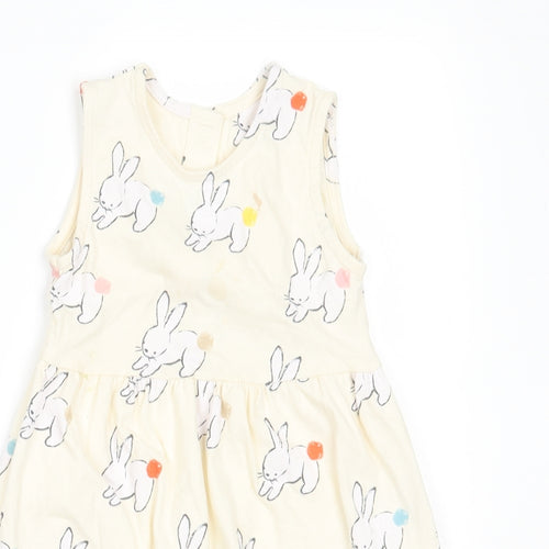 Marks and Spencer Girls Yellow Geometric  Romper One-Piece Size 18-24 Months  - Rabbit