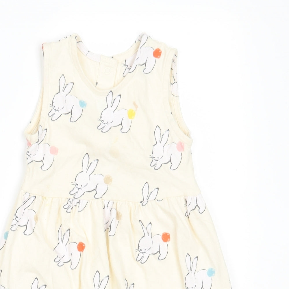 Marks and Spencer Girls Yellow Geometric  Romper One-Piece Size 18-24 Months  - Rabbit