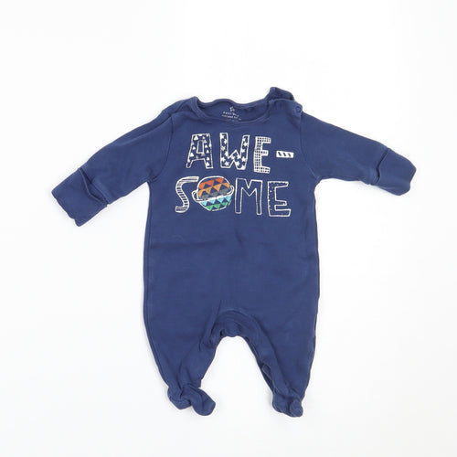 NEXT Boys Blue   Babygrow One-Piece Size Newborn  - BUILT IN MITTENS