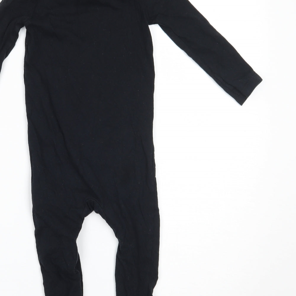 F&F Boys Black Geometric  Babygrow One-Piece Size 12-18 Months  - halloween