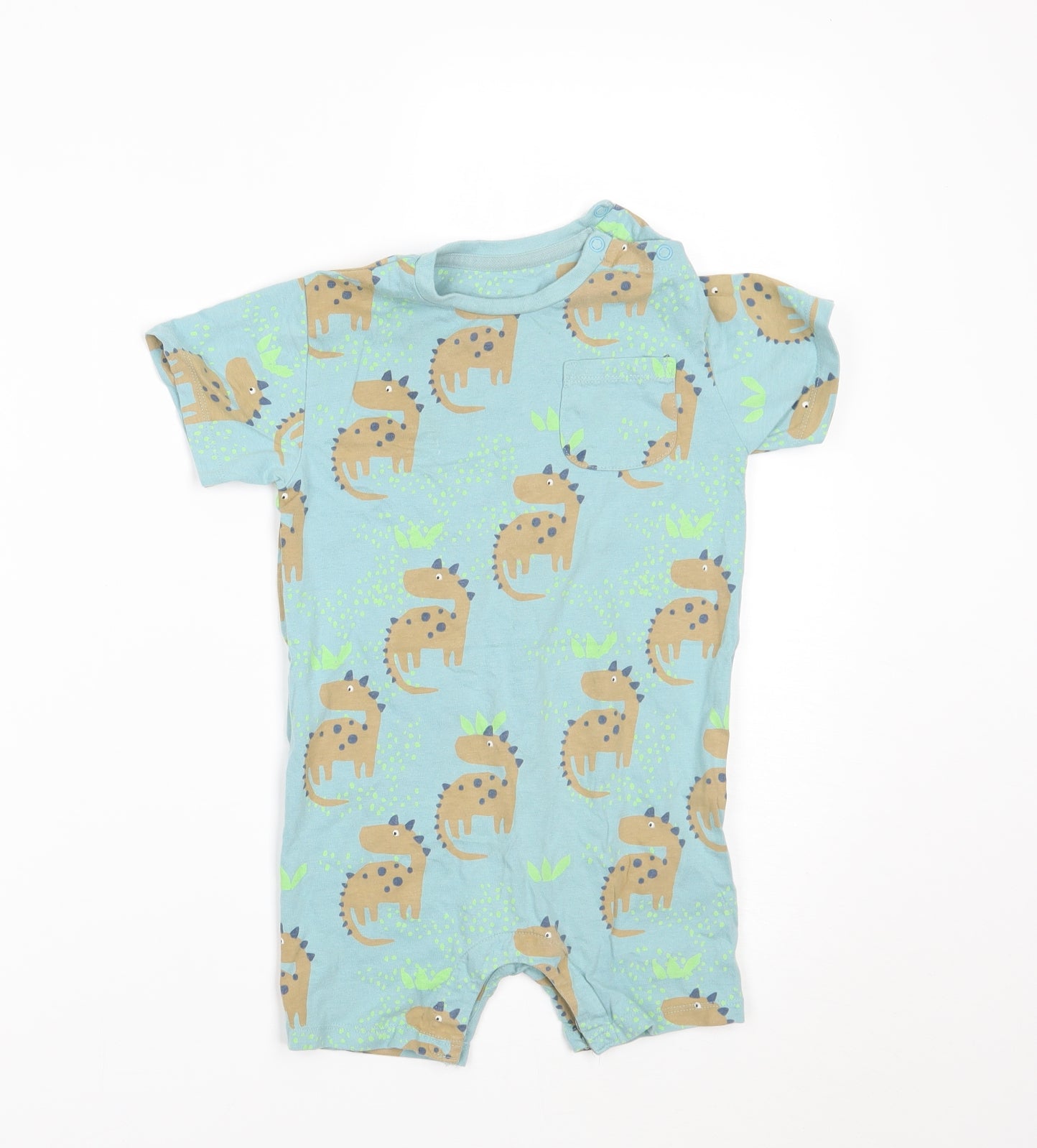 Marks and Spencer Boys Green Geometric  Basic T-Shirt Size 2-3 Years  - Rompersuit
