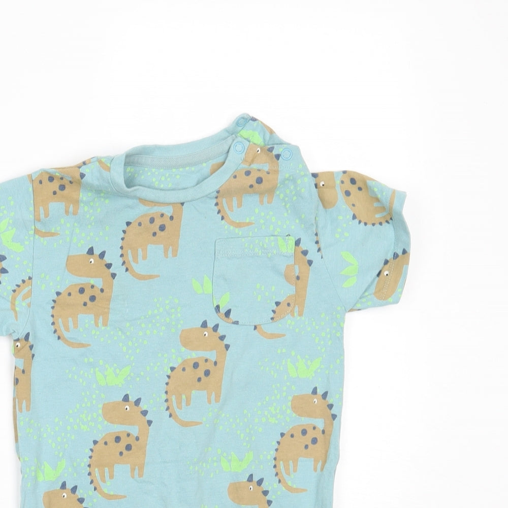 Marks and Spencer Boys Green Geometric  Basic T-Shirt Size 2-3 Years  - Rompersuit