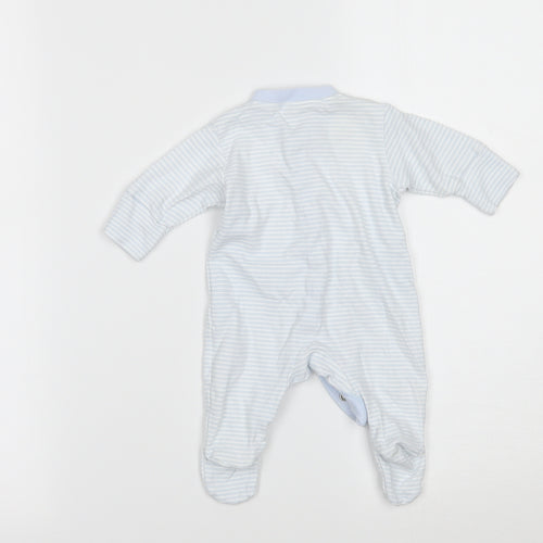 NEXT Boys Blue Striped  Babygrow One-Piece Size Newborn  - BUILT IN MITTENS