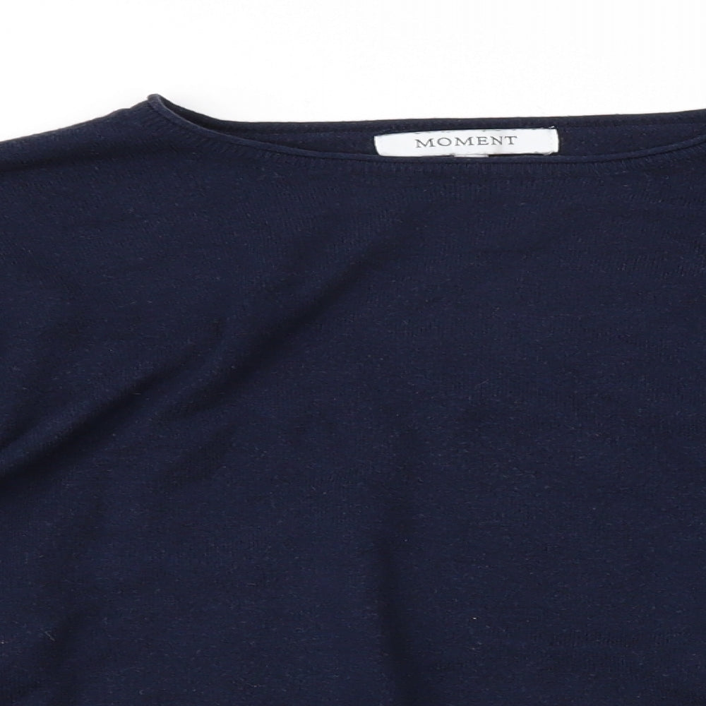 Moment Womens Blue   Pullover Jumper   - Pearl Embellished